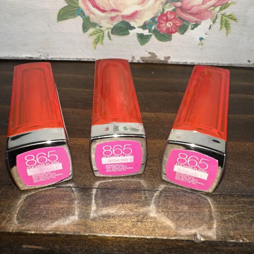 3x Maybelline Color Sensational Vivid Lipstick 865 Fuchsia Flash Satin Finish